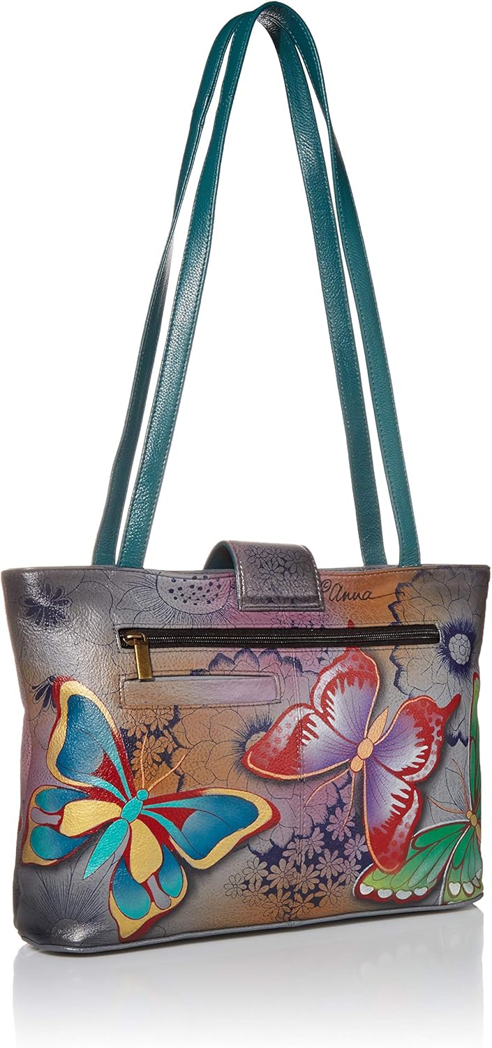 Anna by Anuschka Women's Hand Painted Genuine Leather Medium Tote | Hand Painted, Genuine Leather