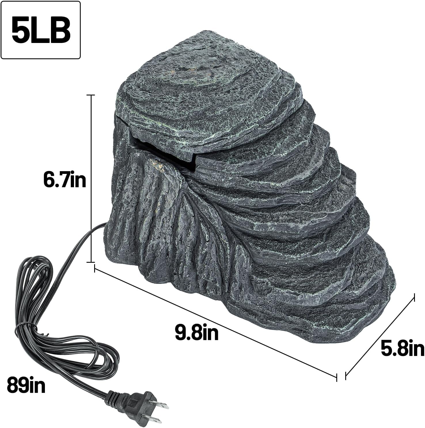 Turtle Tank Filter 20 Gallon, Basking Platform Filter with 3-Stage Filtration, Decorative Terrarium & Aquarium Water Filtration for Aquatic Turtles Frogs Newts, Adjusting Flow, Max 92.5 GPH