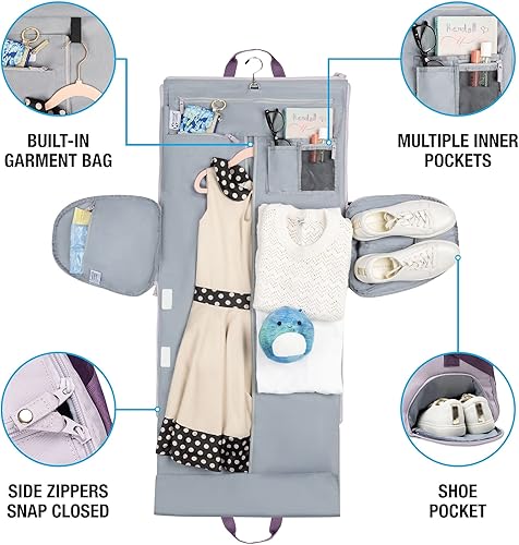 Miniatura 7 de Bolsa de mano para niñas bolsa de lona convertible para viajes, ideal como bolsa de ropa para disfraces de baile, uniformes de animación y deportes,