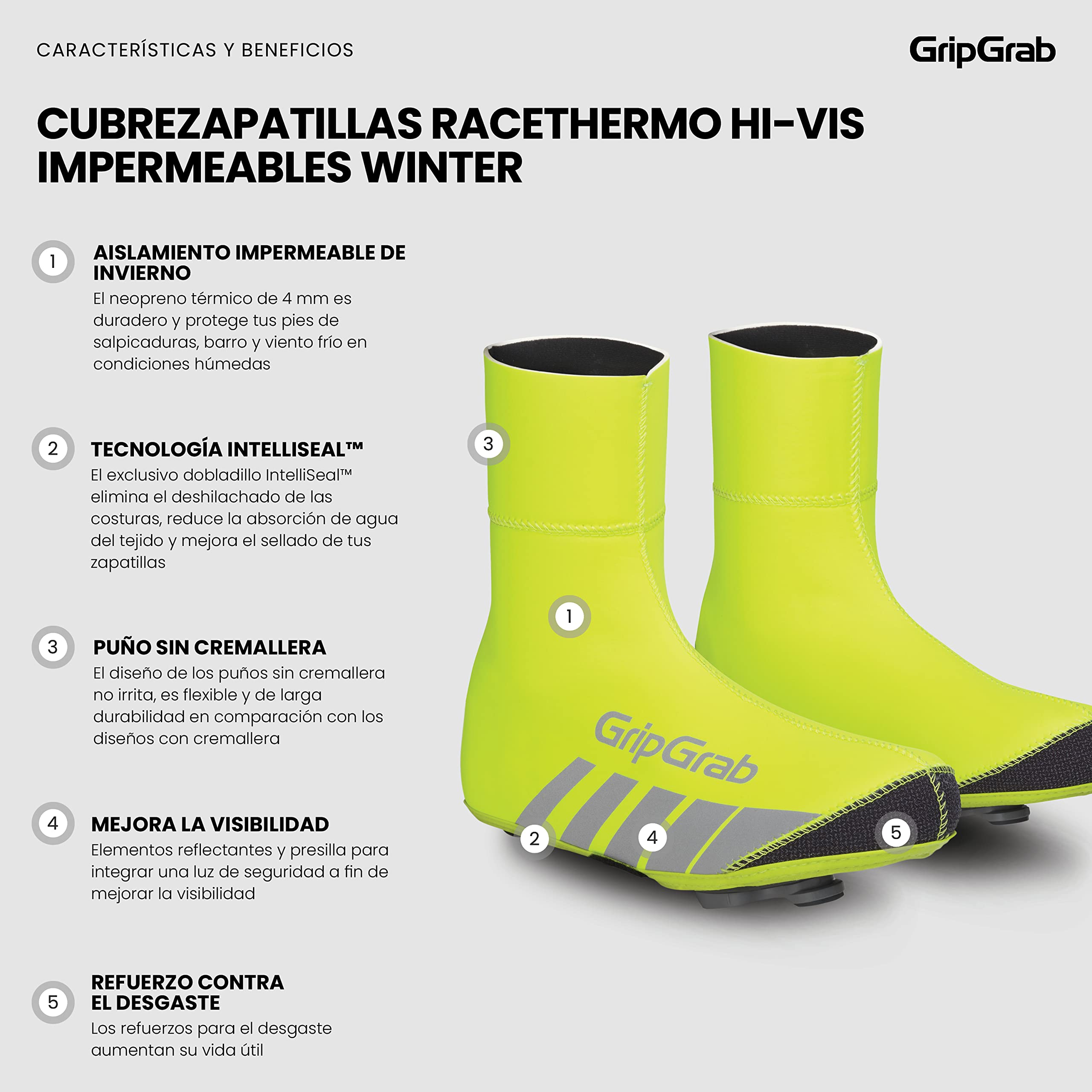 GripGrab Cubrezapatillas de Ciclismo Racethermo Neopreno Impermeable Invierno Ciclismo Carretera Cubrebotas Cortaviento