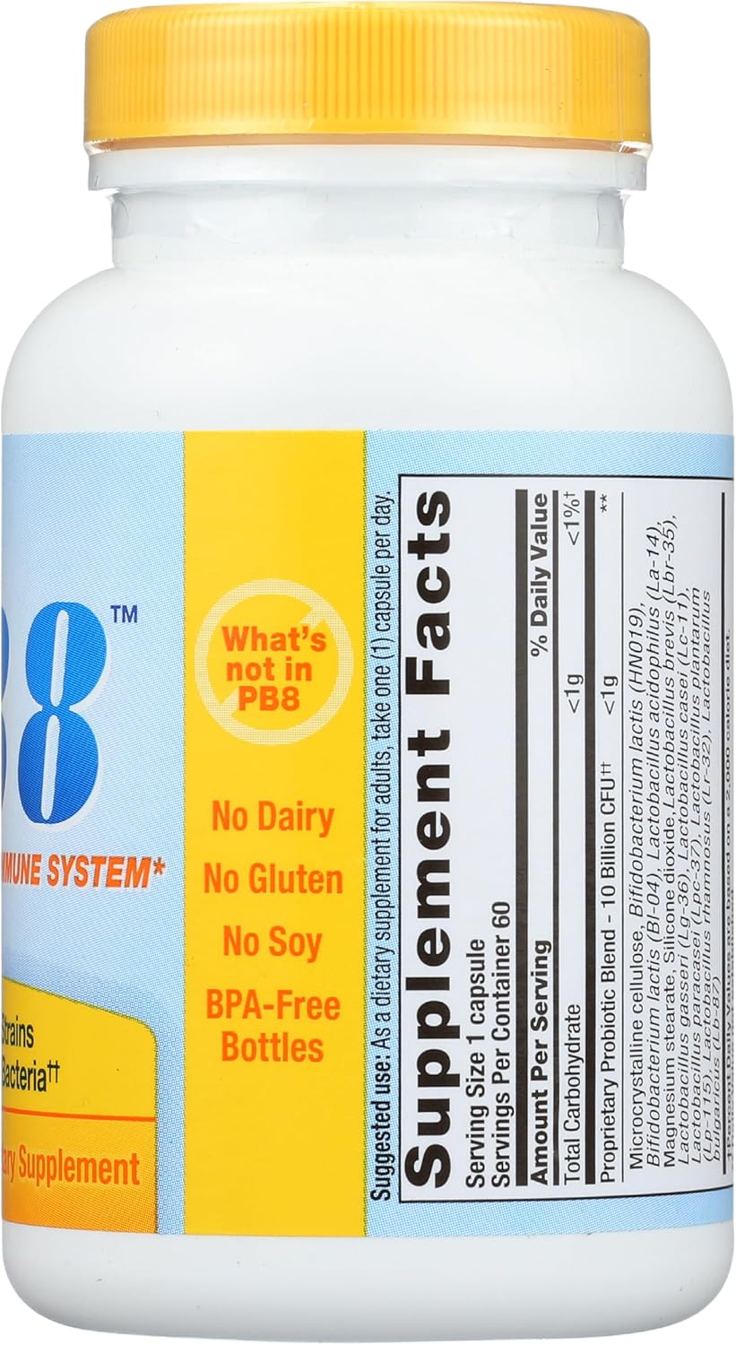 Nutrition Now PB 8 Probiotic Immune System and Digestive Support* Dietary Supplement, 60 Count