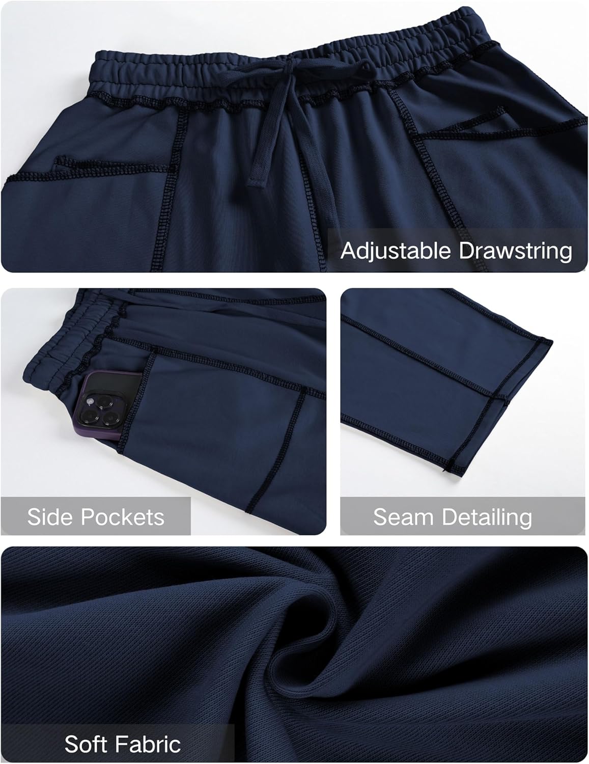 Athlisan Womens Baggy Barrel Pants Wide Leg Lounge Drawstring Sweatpants with Pockets - Image 6