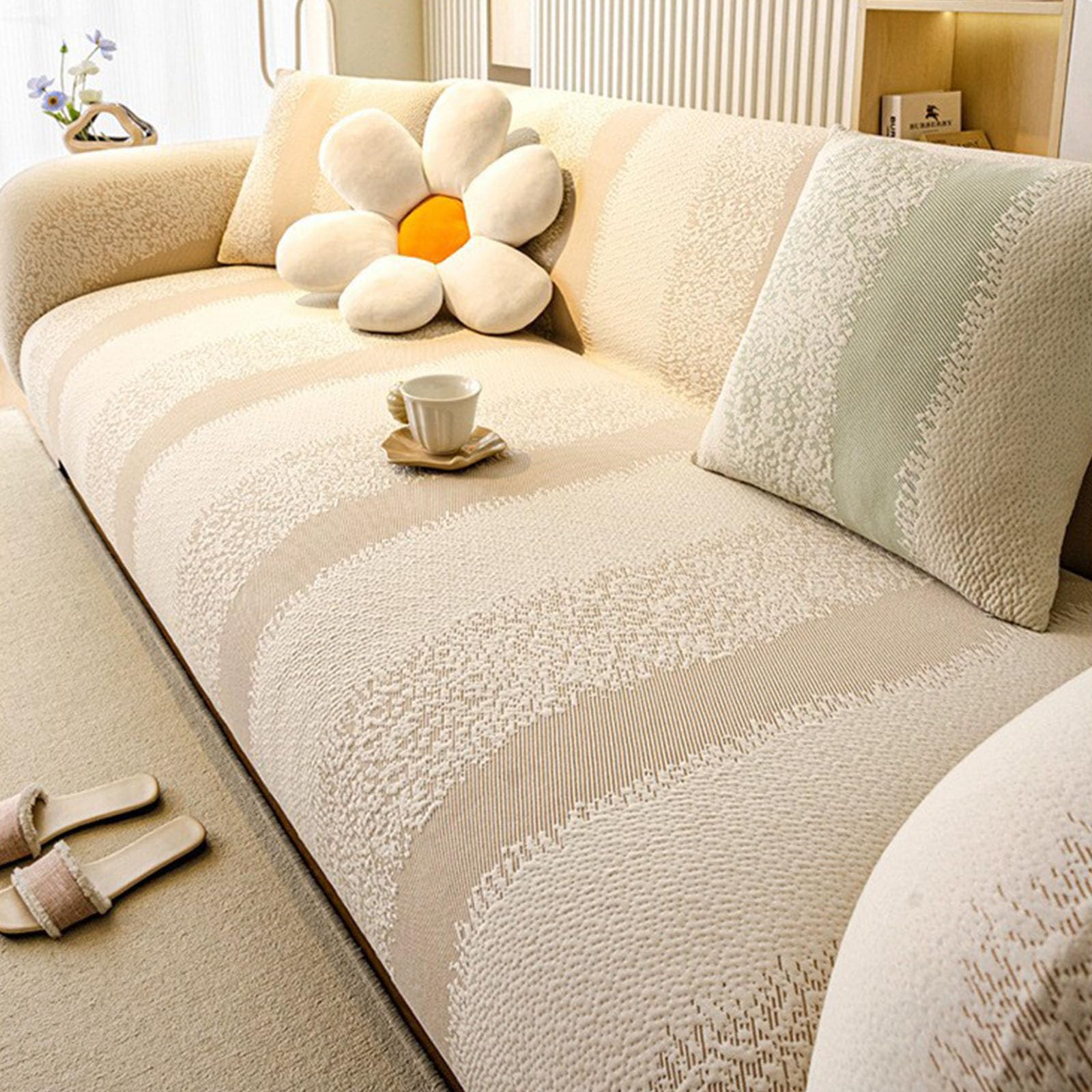 Housse de canapé 4 places universelle et extensible de 235 à 300 cm