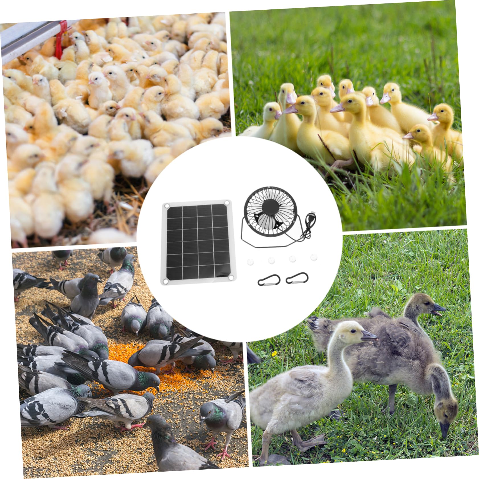 Yardwe 2 Sätze Solar Panel für Haustierhaus Kühlventilator für Sommer zur Belüftung und Notstromversorgung