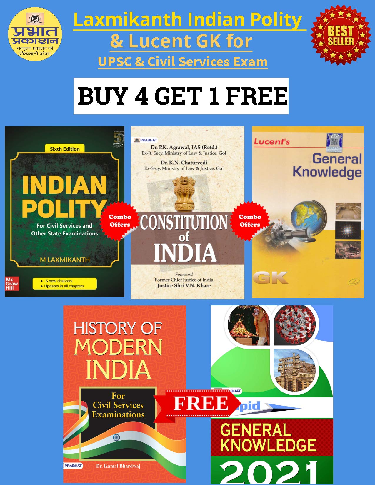 Buy Laxmikanth Indian Polity & Lucent GK for UPSC & Civil Services Exam  (Buy 4 Get One Free) Book Online at Low Prices in India | Laxmikanth Indian  Polity & Lucent GK