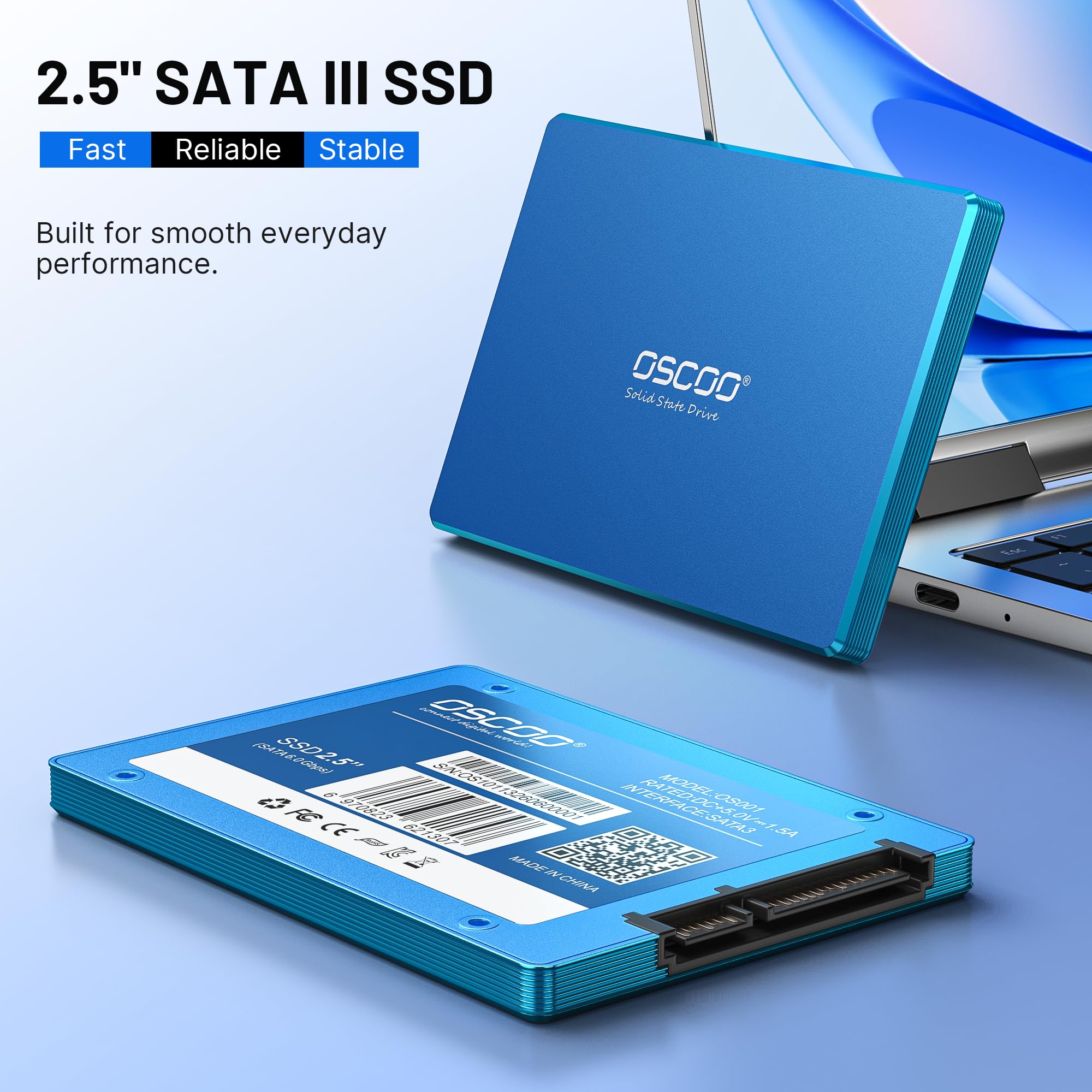 SSD SATA III da 2,5" da 1 TB, resistenza 568 TBW, NAND TLC 3D, fino a