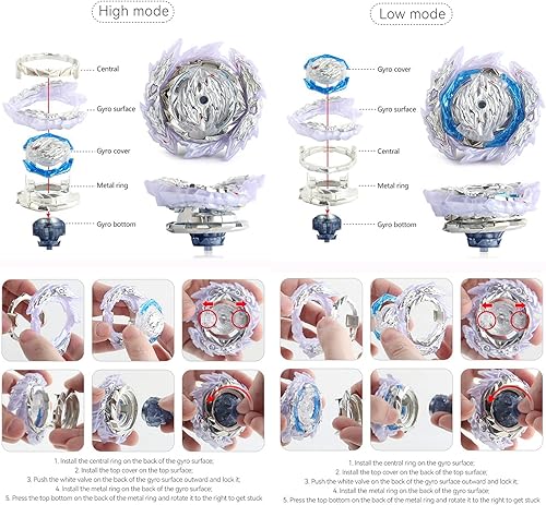 Miniatura 4 de Metal Fusion Games Blade Toy Set Sparking Launcher Grip Bey Battling Top Burst DB Booster B-189 Guilty Longinus.Kr.MDs-2 Juego de lanzador izquierdo