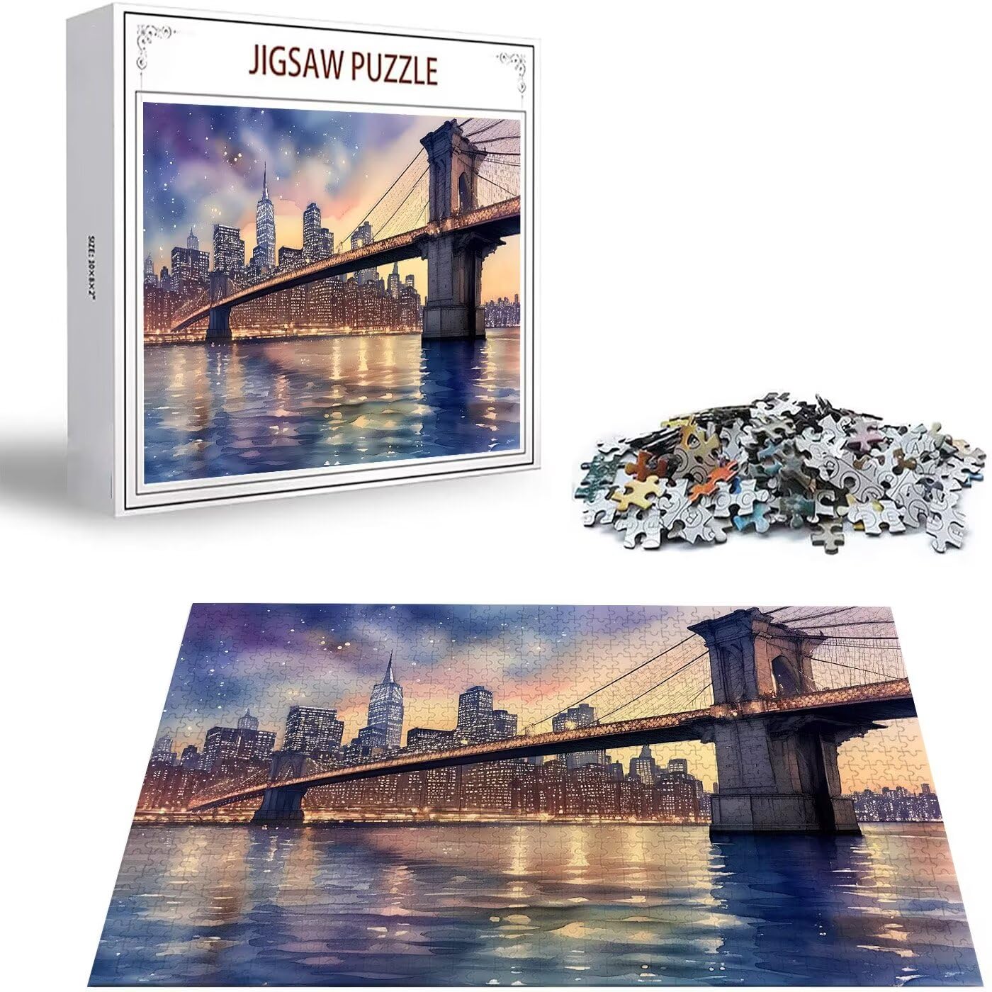 Puzzle 4000 Piezas Adultos, Puzzle Puente de Brooklyn Rompecabezas Adultos Obra de Arte de Juego Paisaje Rompecabezas de Piso de Impresión de Alta Definición Multicolor, Decoración Familiar S-15