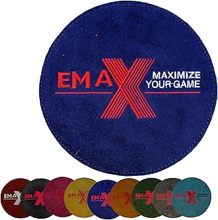 EMAX | Bowling Shammy – Toalla de bola de bolos | Forma redonda | Almohadilla de limpieza para bolas de bolos | Paño de piel | Accesorios para bolos | Paño de cuidado de pelotas, 9 colores (azul)