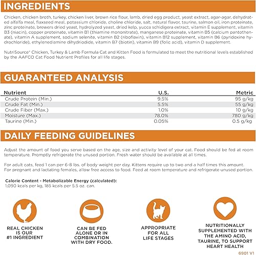 Miniatura 6 de Tuffy'S Pet Food 131322 - Alimento Nutri para gatos, gatitos, pollo, pavo, cordero, 5 onzas