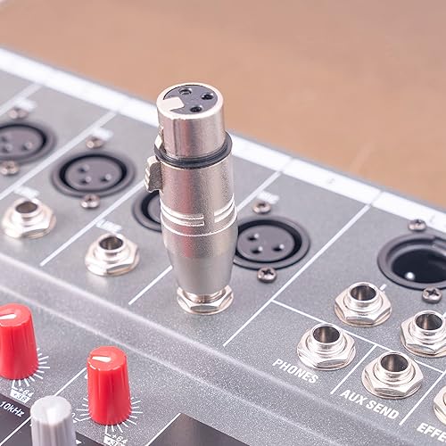 Miniatura 6 de Smithok Paquete de 4 adaptadores XLR hembra a TRS de 14 pulgadas, adaptadores XLR hembra equilibrados a adaptadores macho de 0.250 in