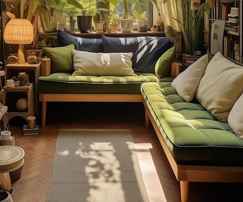 Miniatura 8 de Sincere - Cojín de asiento grueso para ventana panorámica, silla, sofá, banco, tatami, para remodelaciones, con funda extraíble