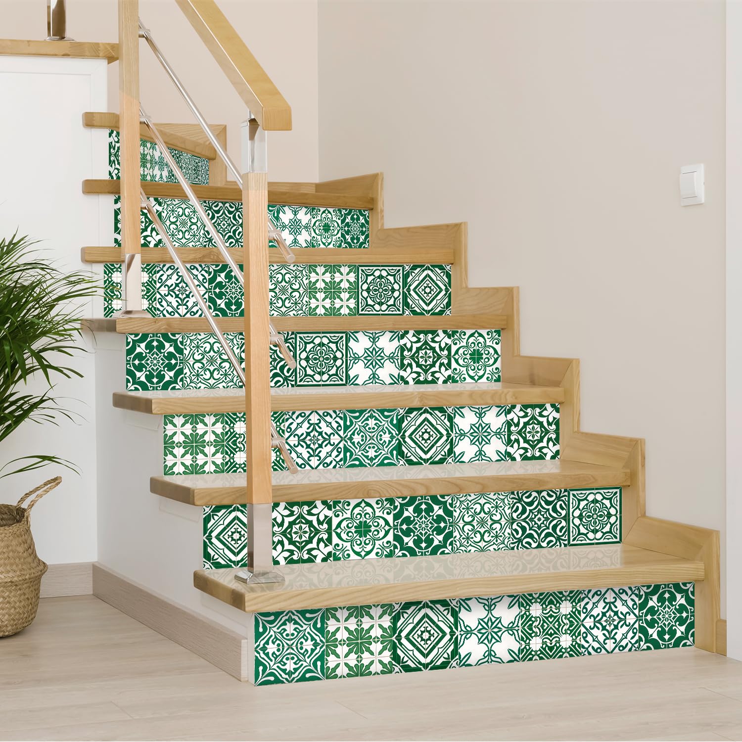 Samoprzylepne naklejki na kafelki PCV | Zielony 24 szt. 10x10/15x15/20x20 cm: Wodoodporny olejoodporny panel do łazienki i kuchni(24 Pcs/15x15cm)