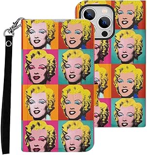 iPhone 14 Pro ケース 手帳型 アンディ・ウォーホル マリリン モンロー Iphone14ケース アイフォン14 スマホケース おしゃれ あいふぉん14 携帯ケース PUレザー 財布型 人気 ワイヤレス充電対応
