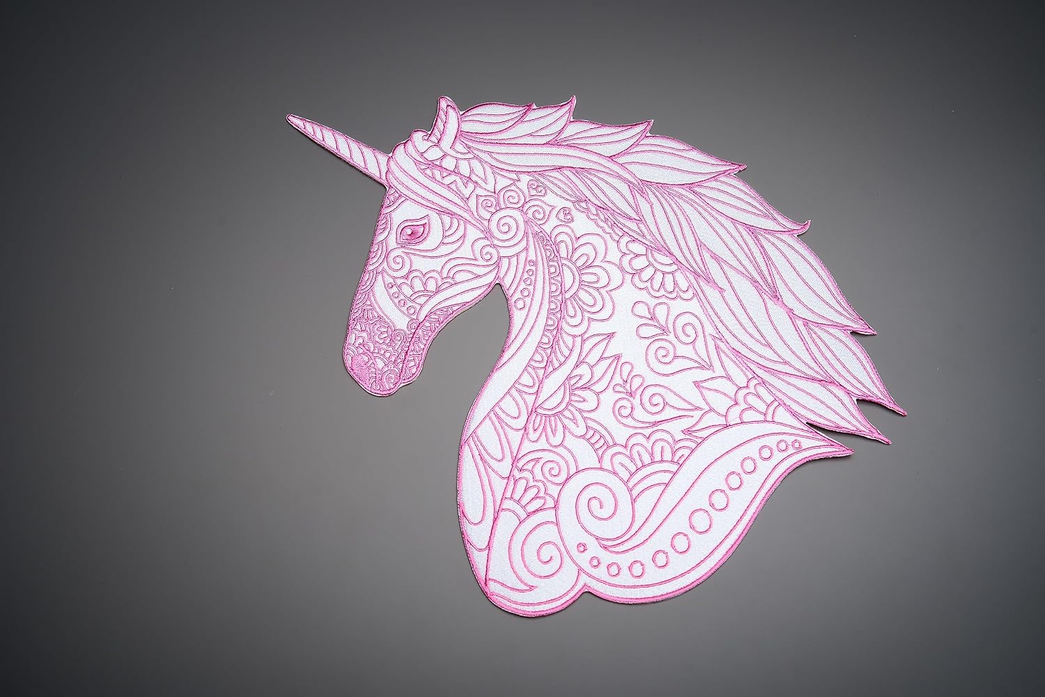 Unicorn Large Back Patch for Custom Vest / Iron-on / Sew on (Pink)