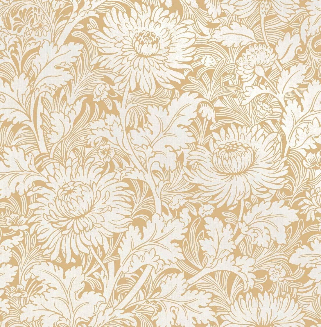 Fine Décor FD42528 Sandringham Floral Mustard Wallpaper, Yellow