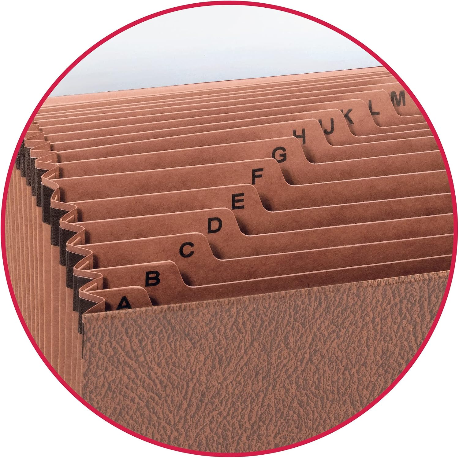 Smead TUFF Expanding File 21 Pockets, Alphabetic (A-Z), Flap and Cord Closure, Letter Size, Redrope (70318)