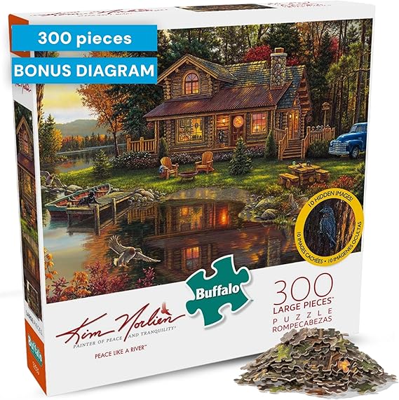 Buffalo Games - Kim Norlien- Peace Like A River - 300 Piece Jigsaw Puzzle For Adults -Challenging Puzzle Perfect for Game Nights - Finished Size is 21.25 x 15.00