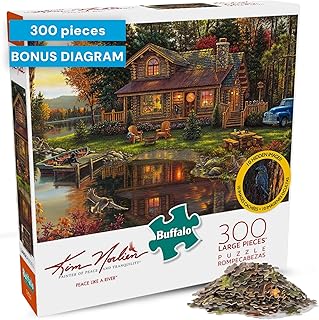 Buffalo Games - Kim Norlien - Peace Like a River - 300 LARGE Piece Jigsaw Puzzle with Hidden Images