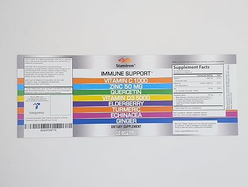 Miniatura 9 de Apoyo inmunológico con quercetina zinc 50 mg de vitamina C 1000 mg de vitamina D3 5000 UI y jengibre de cúrcuma de saúco para adultos y niños,