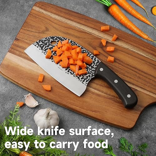 Miniatura 4 de Cuchillo de carnicero profesional serbio - Cuchillo de carnicero para carne de 6 pulgadas, acero inoxidable al carbono