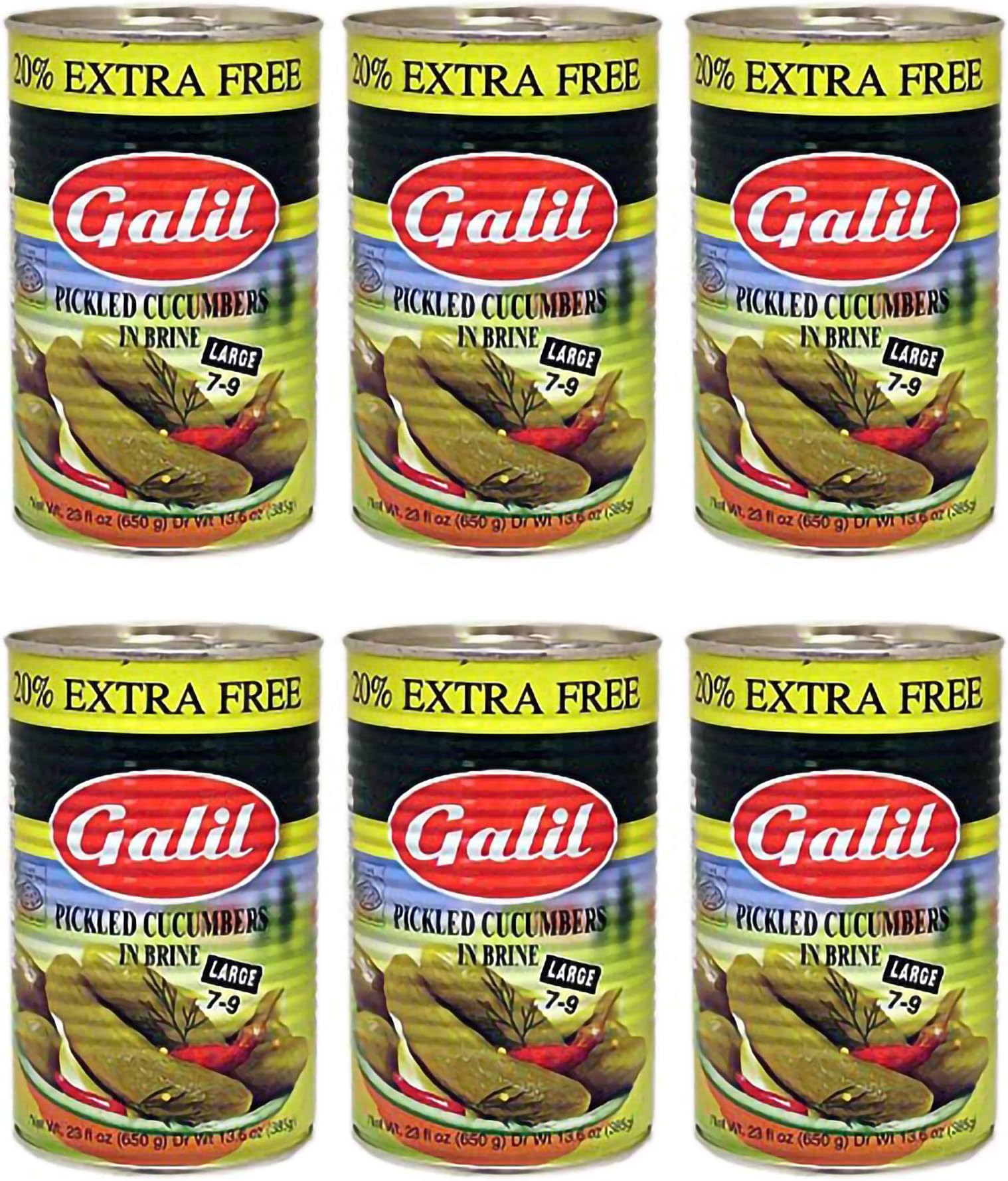 Pickled Cucumbers in Brine, + 20% Extra, 23-Ounce Cans (6-Pack)