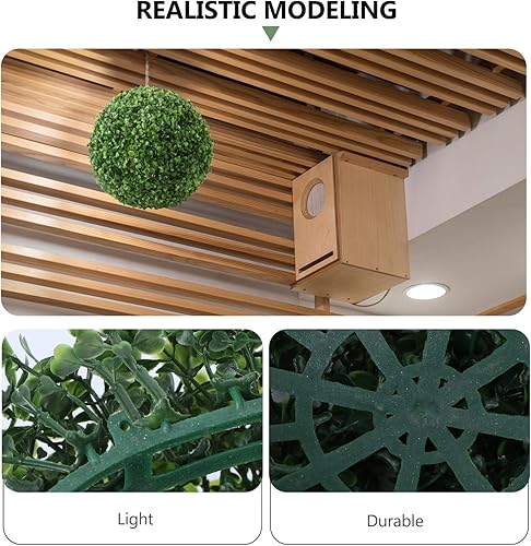 Miniatura 9 de BESTOYARD Bola de topiario artificial de 14.17 pulgadas para plantas de boj sintético, bolas decorativas para patio trasero, balcón, jardín, boda,