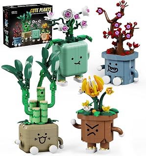 4 Pack Botanicals Cute Plants Building Set, 968PCS Flower Botanical Collection Building Toys for Home Office Décor Christmas Birthday