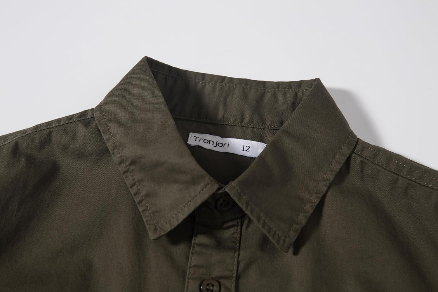 Tronjori Boys Button Down Long Sleeve Dress Shirt Two Pockets - Image 3