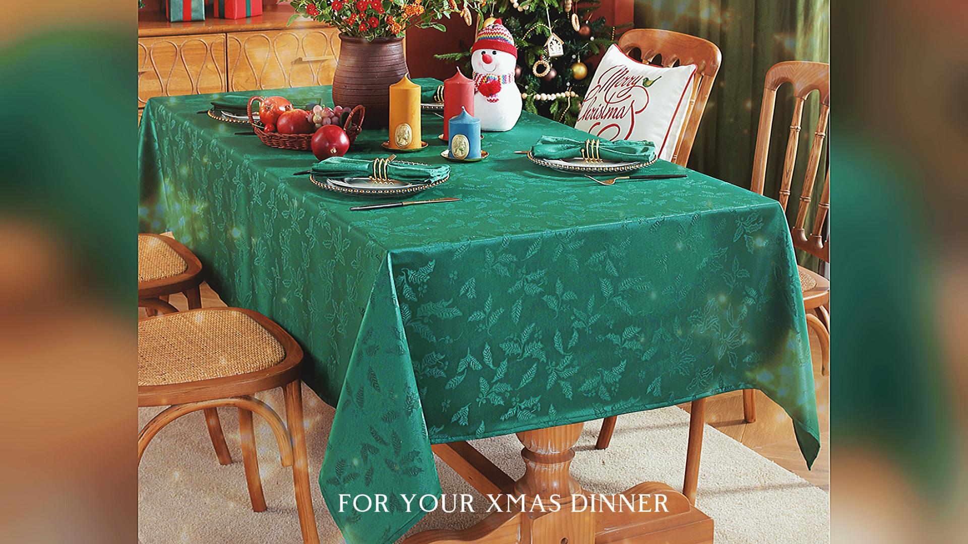 Ablecozy Christmas Plaid Waterproof Tablecloth - 60x120 Inch Rectangle Fabric For Parties & Dining - View #3