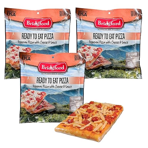 Bridgford Pepperoni - Rebanada de pizza con queso – Comidas de supervivencia de almacenamiento de alimentos – Paquete de 3 – Comidas de