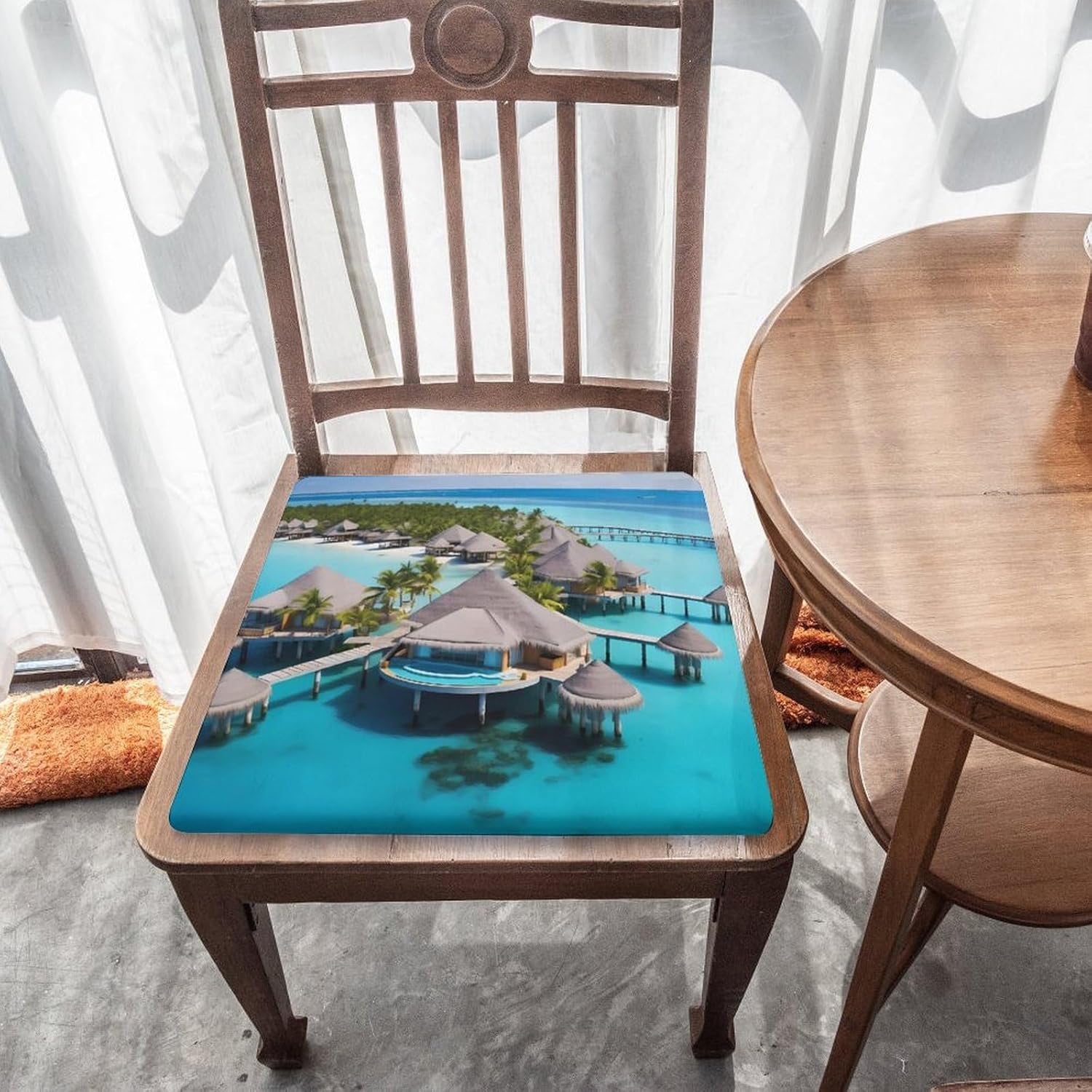Maldives Islands Floor Pillow Meditation Yoga Cushion Square Chair Cushion Pillows Seating for Adults