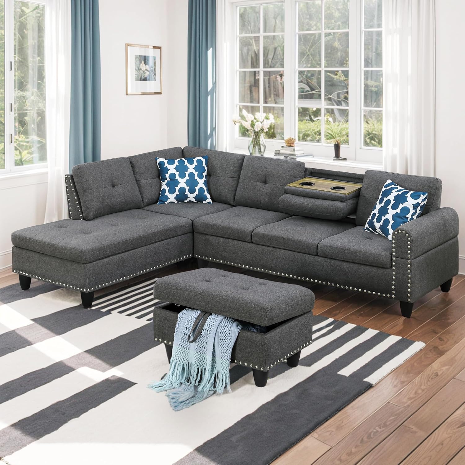 Amazon.com: UBGO Sectional Couches for Living Room Furniture Sets,L ...
