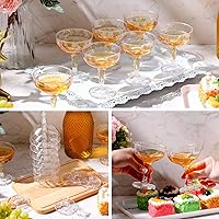 Vista 4 de Zopeal 50 Piezas Copas de Champán 5 oz Irrompibles de Plástico Copas de Martini Desechables Copas de Vino Apilables con Tallo Copas Coupe de Champán