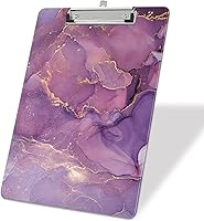 Vista 22 de Portapapeles de plástico A4, lindo portapapeles con clip tamaño carta estándar 9 x 12.5 pulgadas, decorativo para oficina para estudiantes, mujeres