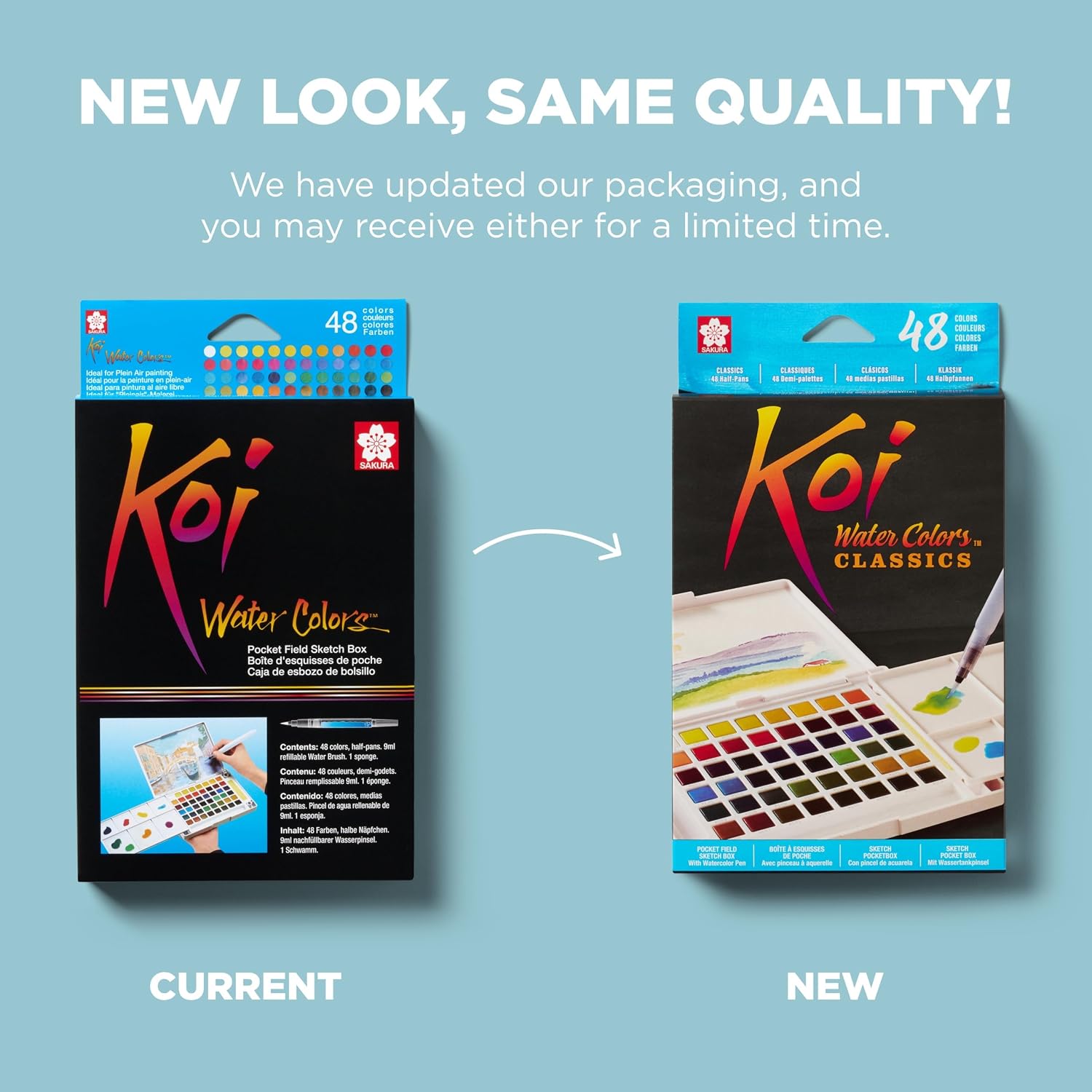 SAKURA XNCW-48N Koi Watercolor Field 48 Color Sketch Set