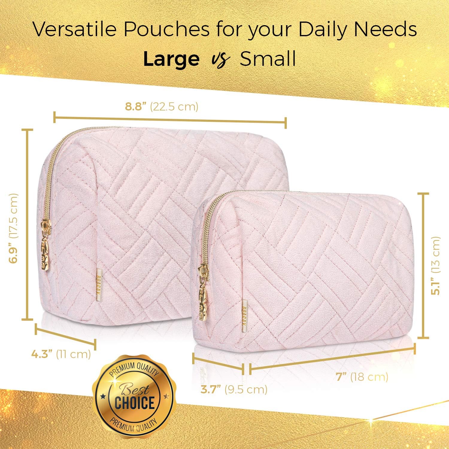 BOACAY Large Makeup Bag, Travel Cosmetic Pouch for Women Girls & Kids - Image 4