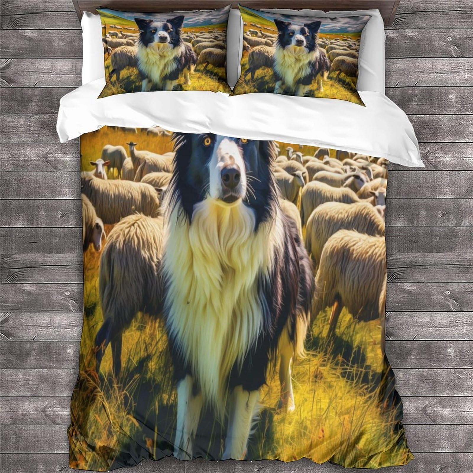 Set Copripiumino Border Collie Con Federe - Microfibra Traspirante, Singolo 135x200cm