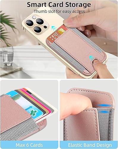 Miniatura 141 de HiWe Cartera MagSafe, cartera magnética más fuerte para iPhone 17/16/15/14/13/12, soporte para 7 tarjetas, RFID delgado minimalista de cuero, 1