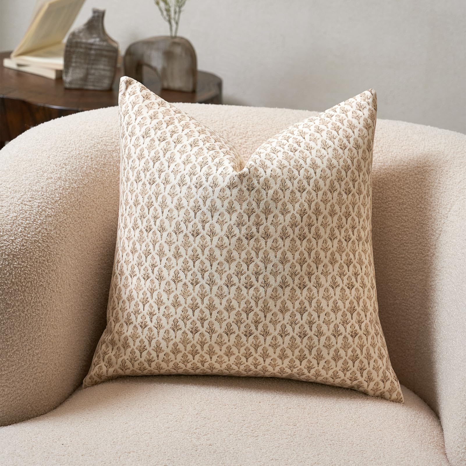 MOROCO Floral Throw Pillow Covers 18x18 Couch Pillows for