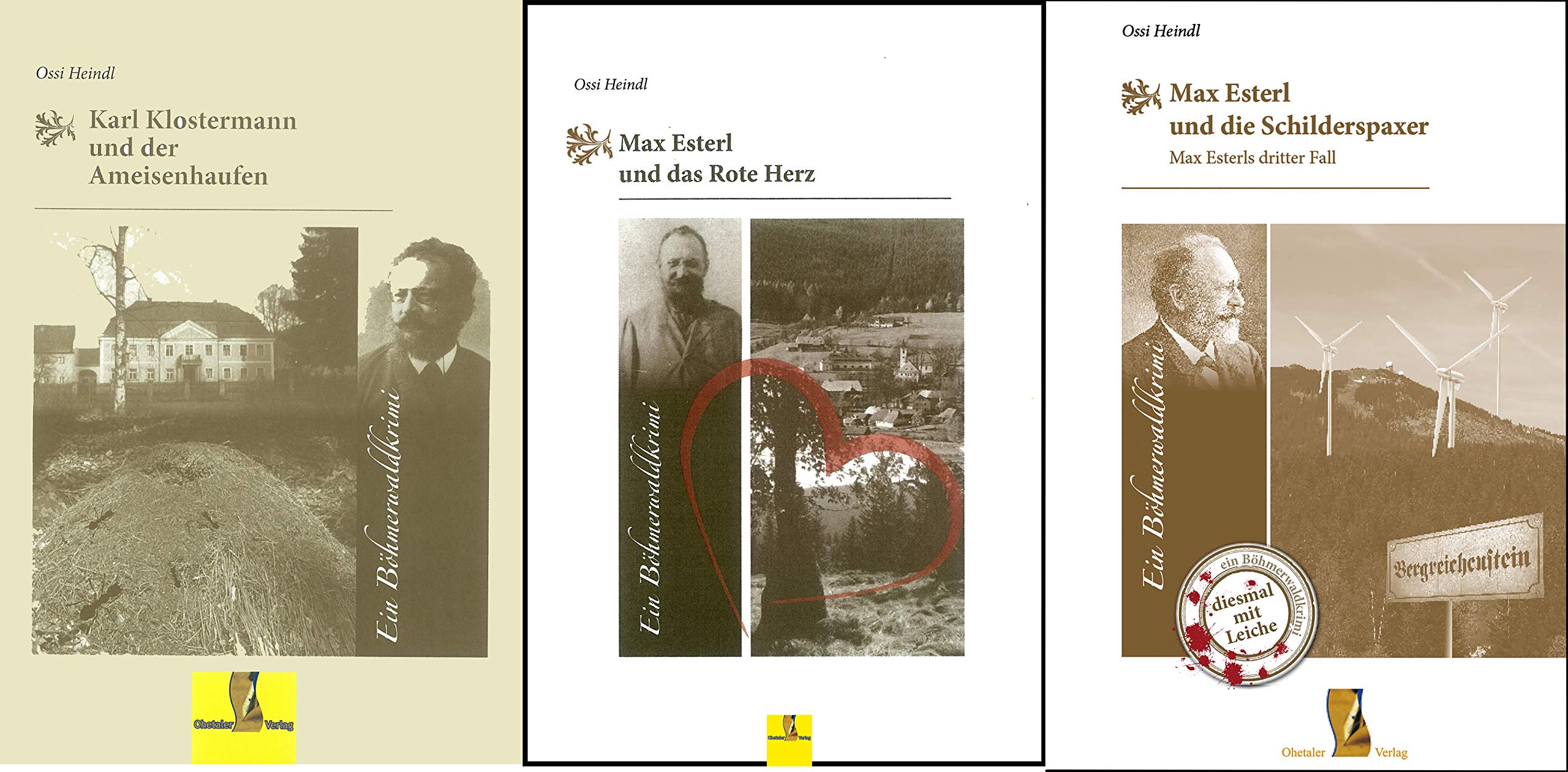 Wegmann Zestaw: Kryminał Bohhmerwaldkrimis: Max Esterl und das Rotte Herz, und die Schilderspaxer oraz Karl Klostermann und der Mrowishaufen (tom 1, 2 i 3) w zestawie upominkowym firmy Ossi Heindl