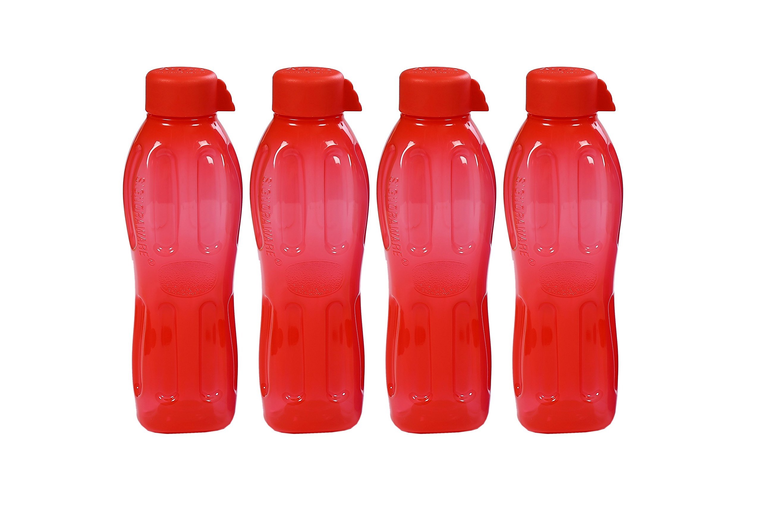 Bouteille anti fuite Signoraware 1L lot de 4 pour sac à dos rouge