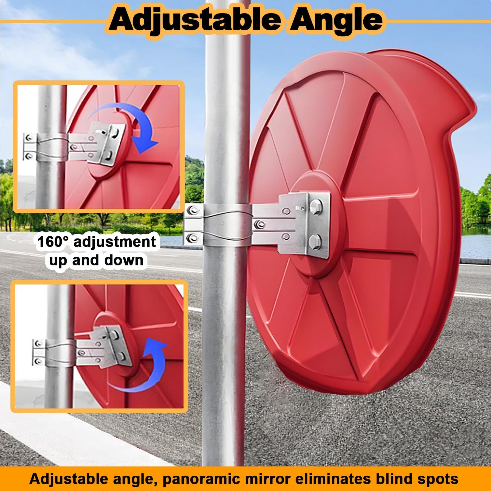 Miroir Convexe Rétroviseurs De Garage avec Aide Au Stationnement – ​​45 55 60 75 80 100 Cm De Diamètre, Miroir De Sécurité pour Angle, Miroir Grand Angle(Dia-60cm (24in))