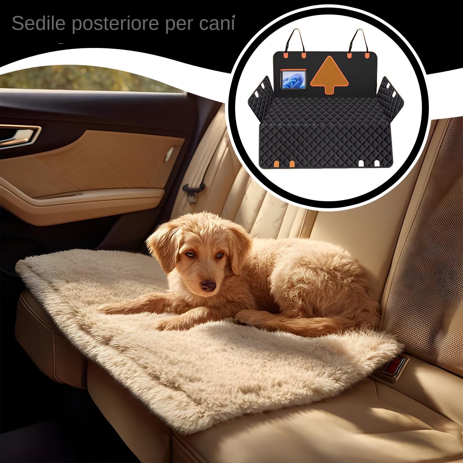 Generico Coprisedile Posteriore per Cani - Amaca Auto Impermeabile per Cani - Ammaccapupù Impermeabile per Veicoli, Protettore Posteriore per Sedili