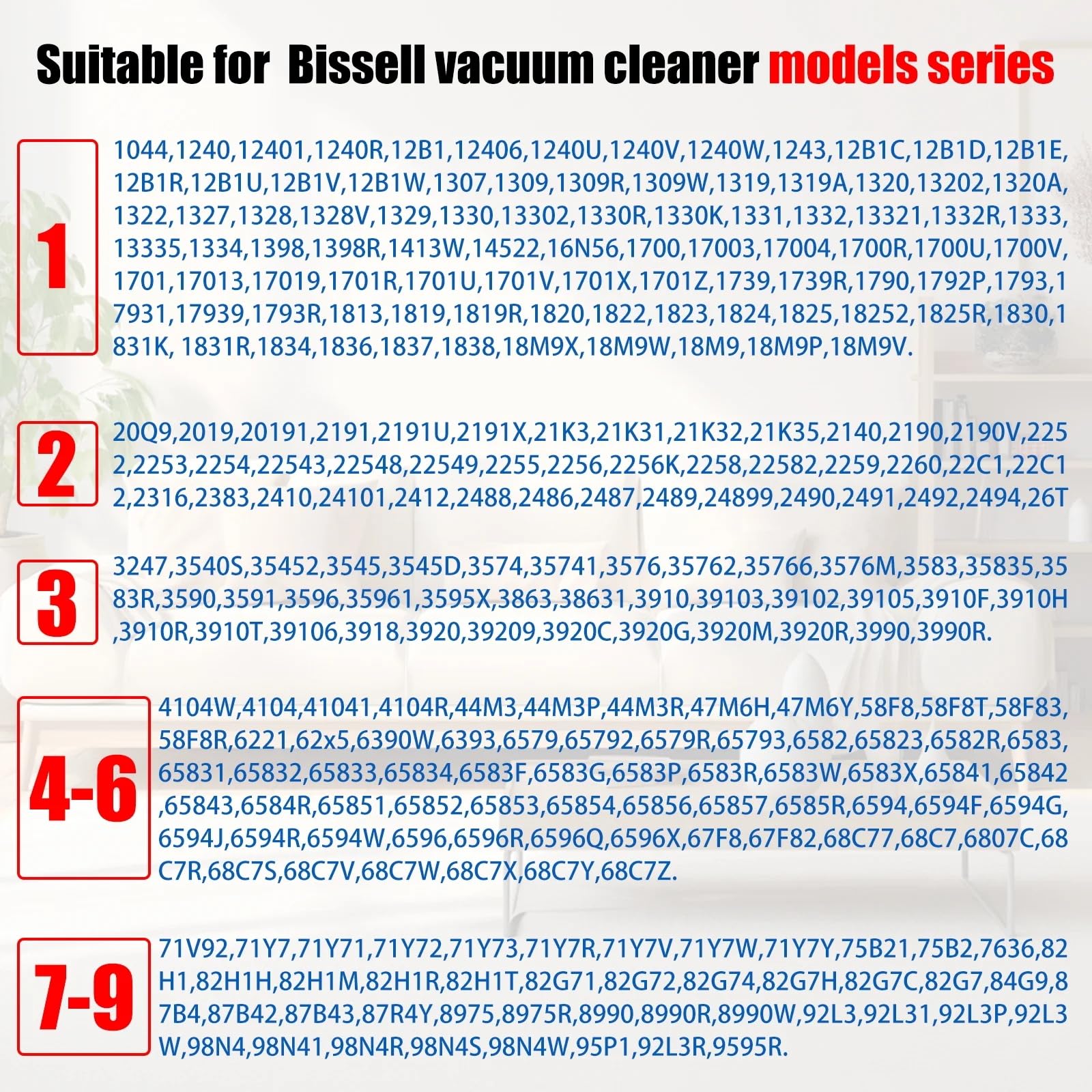 Staubsaugerriemen für Bissell Style 7/9/10/12/14/16 2252 2254 2259 1793 P/N 3031120 Bissell Powerforce Helix, Cleanview
