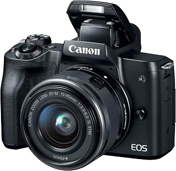 Canon EOS M50 Mirrorless Digital Camera with 15-45 STM Lens International Version Black