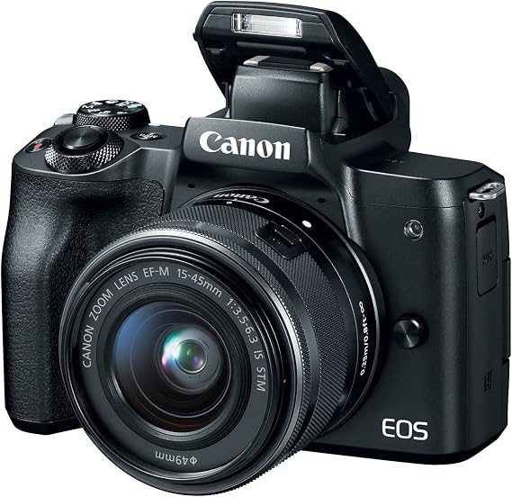 Canon EOS M50 Mirrorless Digital Camera with 15-45 STM Lens International Version Black