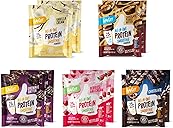 FlavCity Grass Fed Whey Protein Powder - Variety Pack - 25g Protein & 10g Collagen - 10 Single Serve Packets - Made with Organic Reishi & Cordyceps - Gluten Free & No Added Sugars