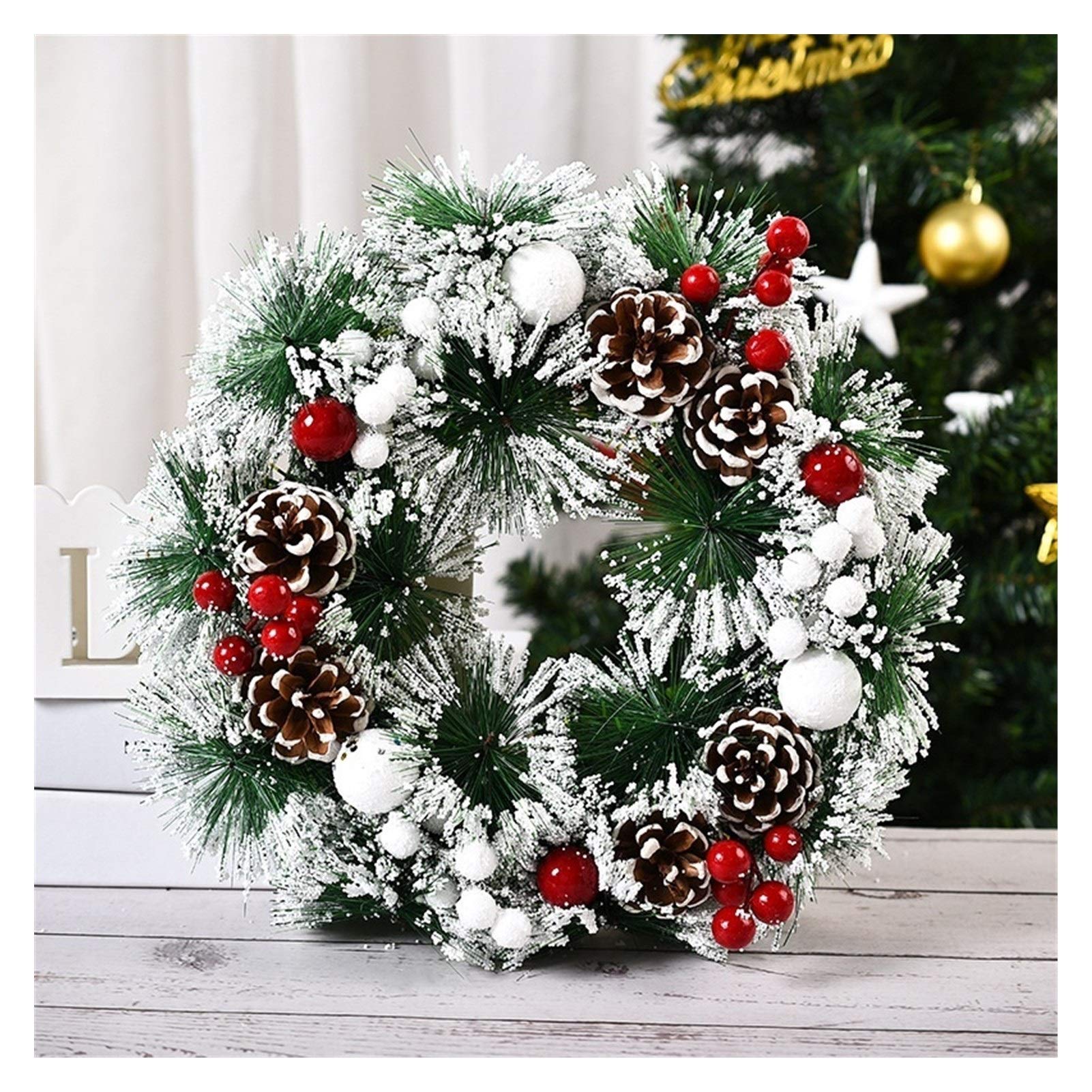 Guirlande de Noël durable finies les aiguilles qui tombent de la porte