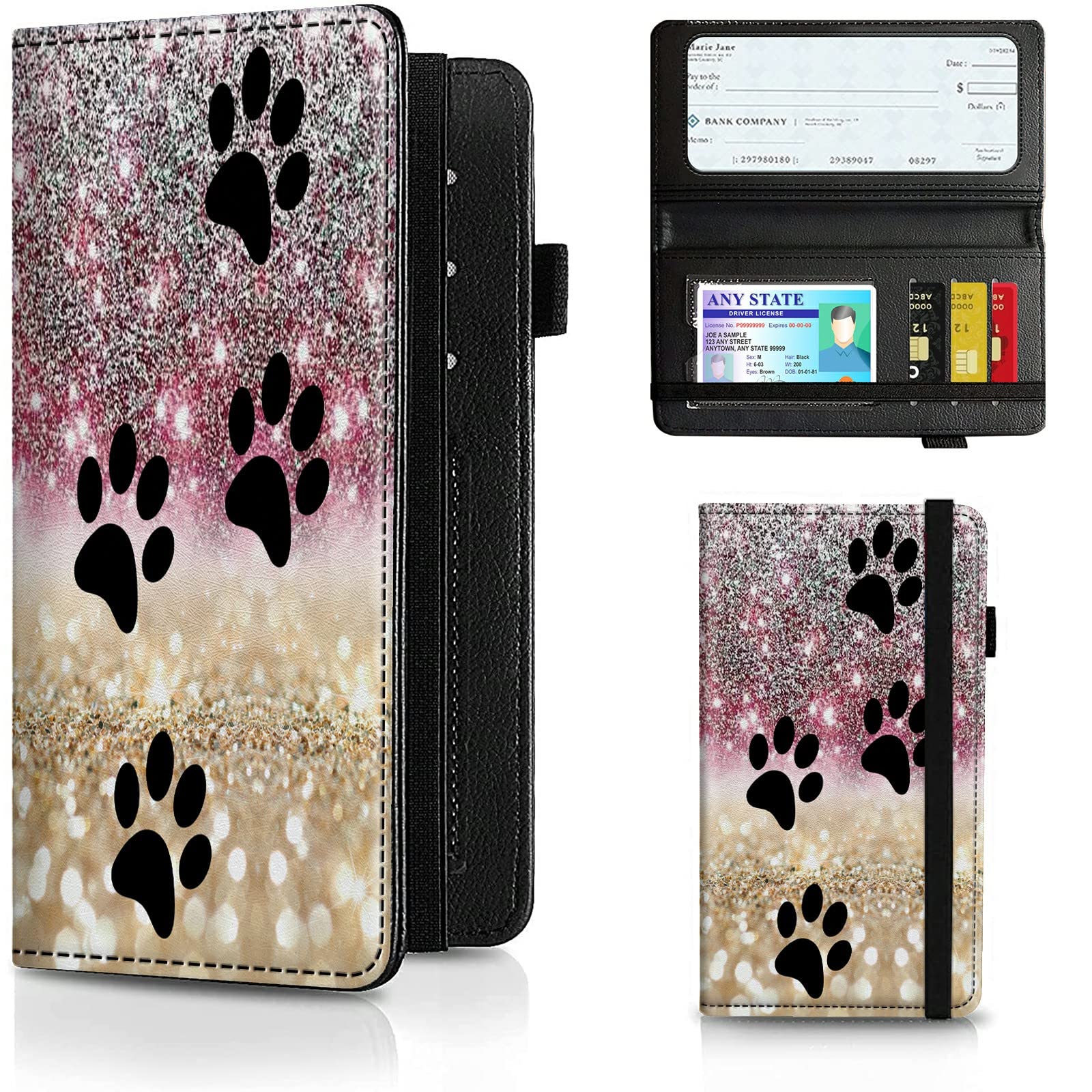 BREIDMKFM Checkbook Cover for Men and Women, Leather RFID Check Book Wallet With Credit Card Slots, Personal Duplicate Checks Holder With Pen Holder,